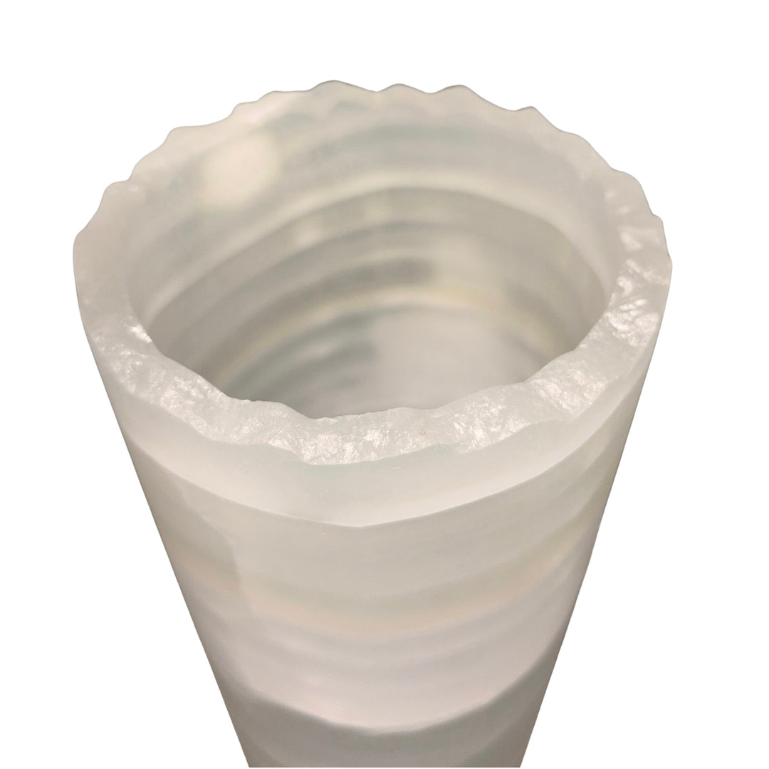 White Ice Onyx Lamp Live Edge 12"H x 4.5"W