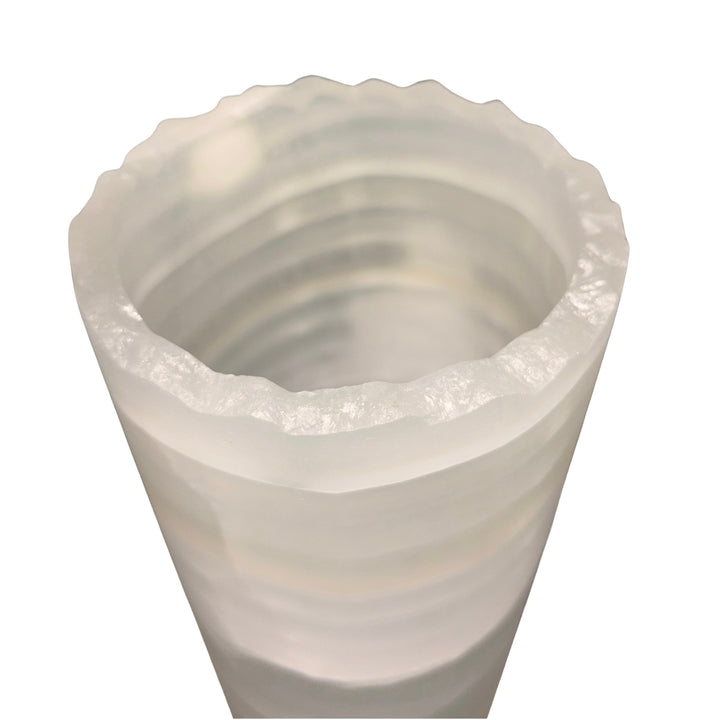 White Ice Onyx Lamp Live Edge 12"H x 4.5"W