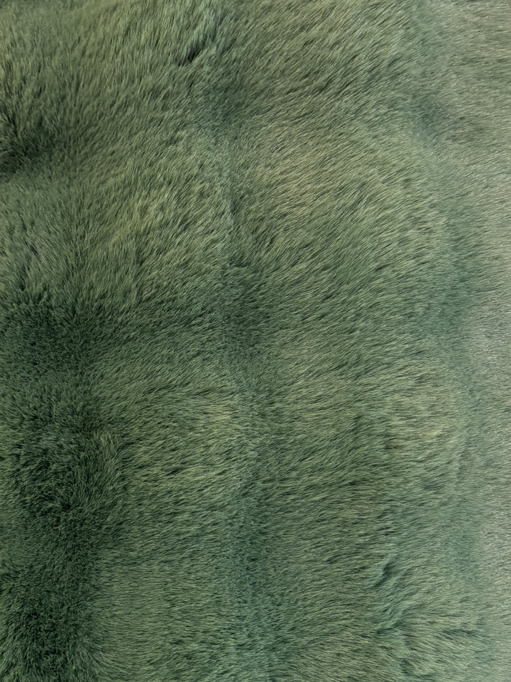 Bubble Faux Fur Down Filled Pillow: Jasper Green, 12"x20"