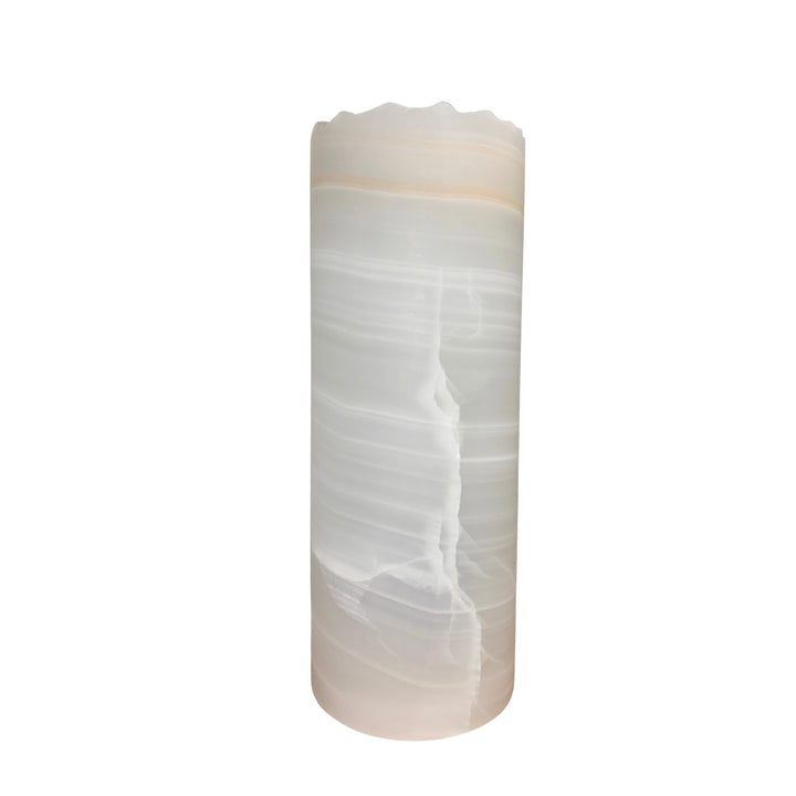 White Ice Onyx Lamp Live Edge 12"H x 4.5"W