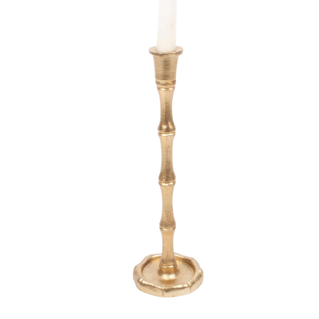 Gold Bamboo Candlestick - Large