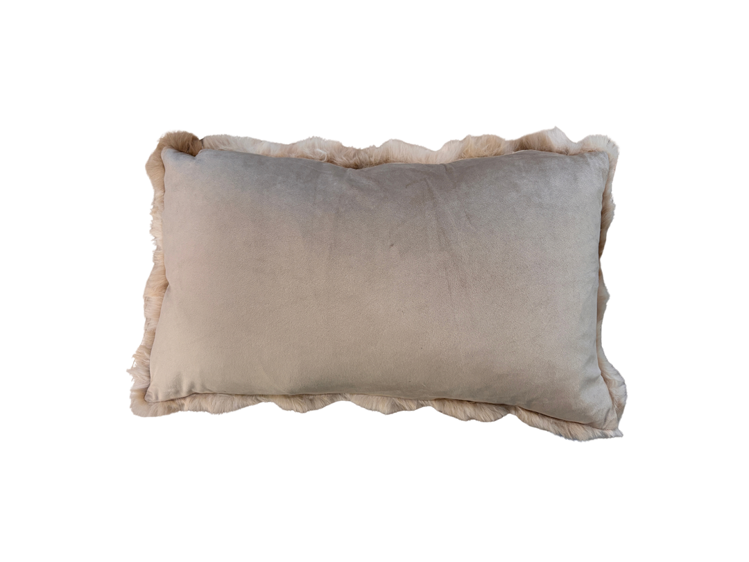 Bubble Faux Fur Down Filled Pillow - Natural, 12"x20"