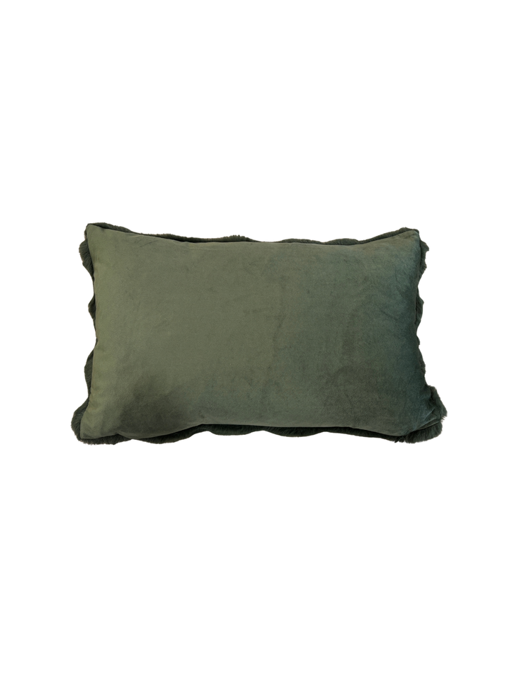 Bubble Faux Fur Down Filled Pillow: Jasper Green, 12"x20"