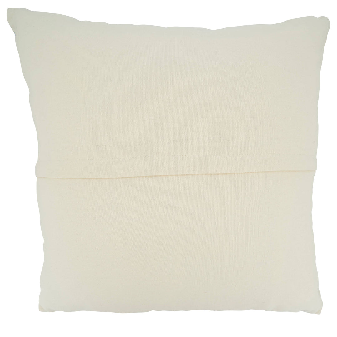 Woven Throw Pillow With Line Design: Blue / Down Filled / 16"x24"