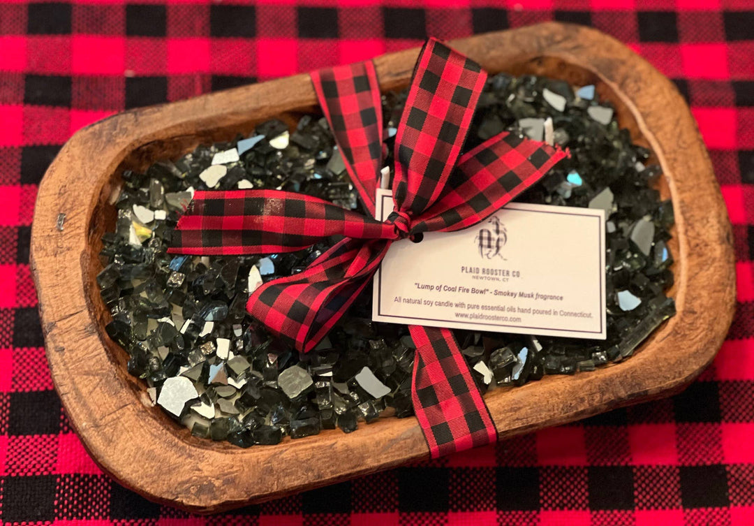 HOLIDAY "FIRE BOWL" Dough Bowl Soy Candle (Lump of Coal): Fraser fir