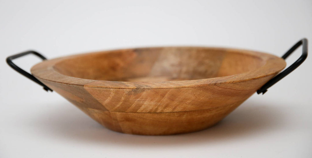 Small Food Safe Bowl with Handles: Natural