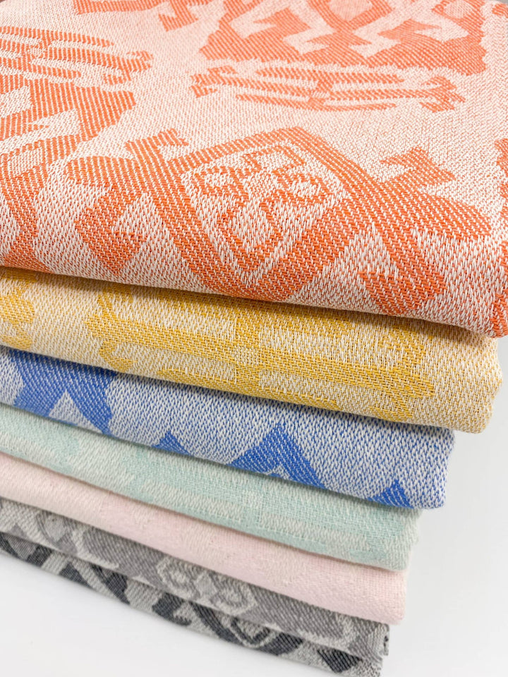Mexican Blanket | Aztec Throw | Turkish Cotton Beach Towel: Aqua