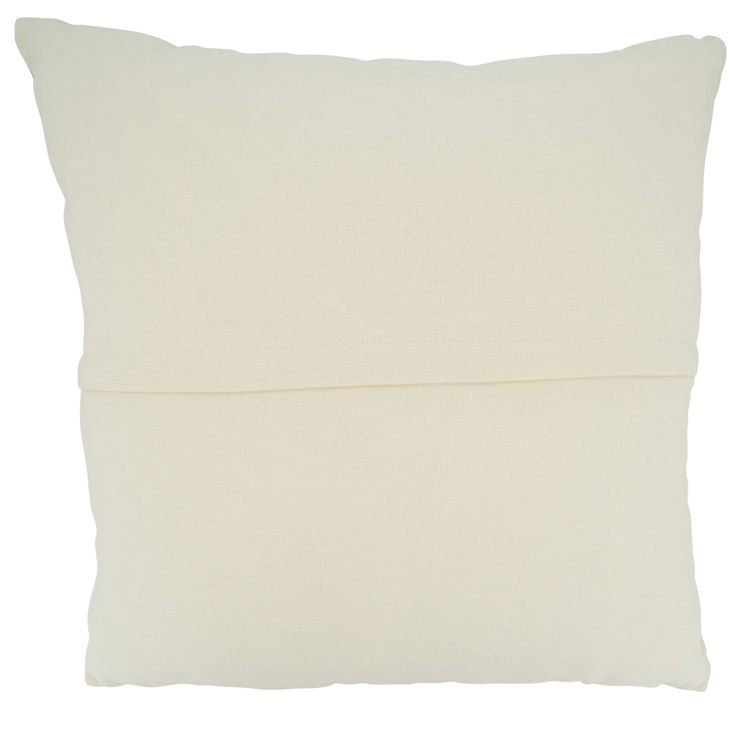 Woven Throw Pillow With Line Design: Blue / Down Filled / 16"x24"