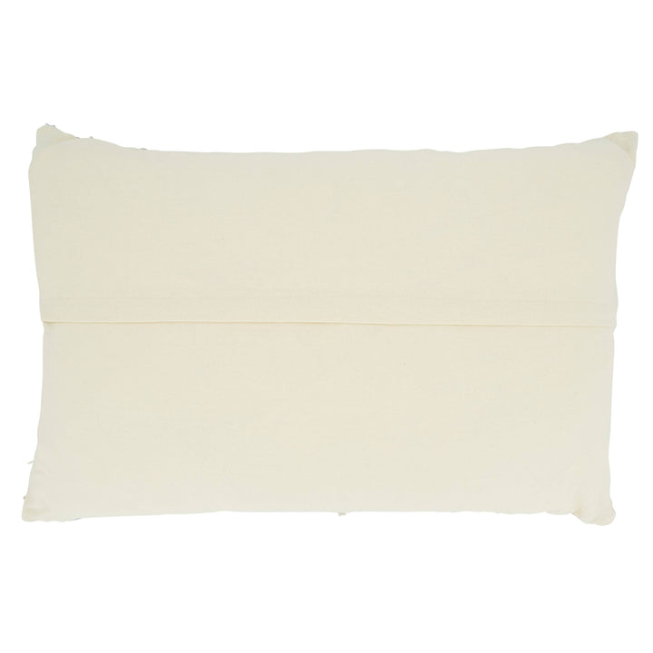 Woven Throw Pillow With Line Design: Blue / Down Filled / 16"x24"