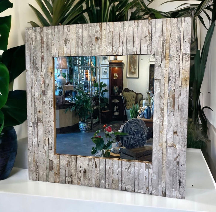 Rustic Mirror Hand Crafted With Boat Wood