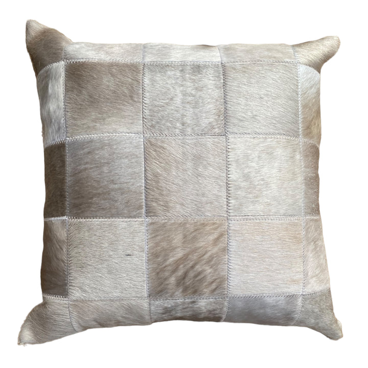 Genuine Brazilian Patchwork Cowhide Champagne Pillow 20X20