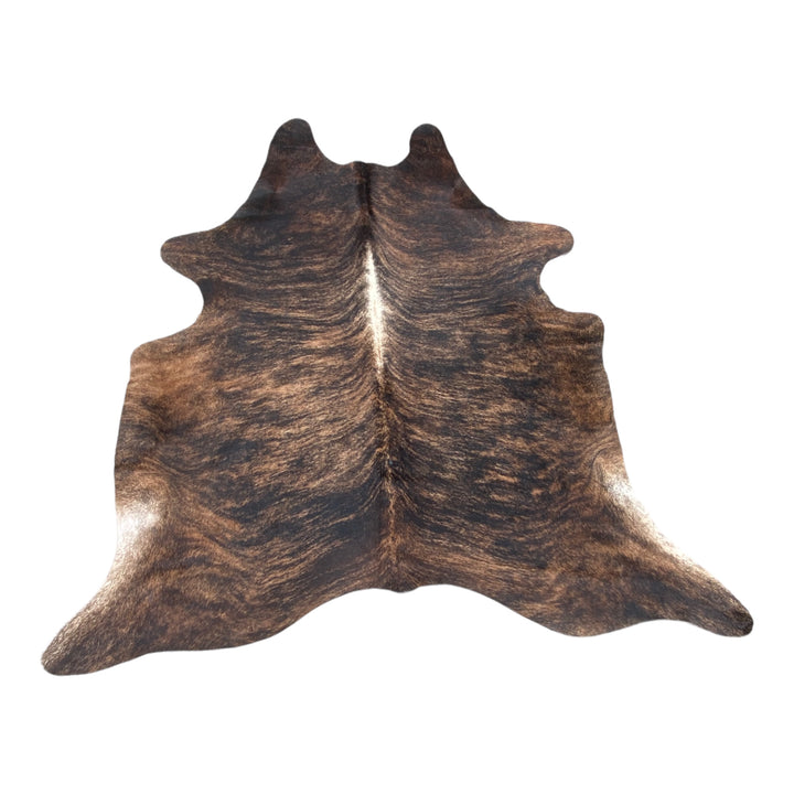 Genuine Brazilian Exotic Brown Brindle Cowhide rug 7.8’ x 6.8’