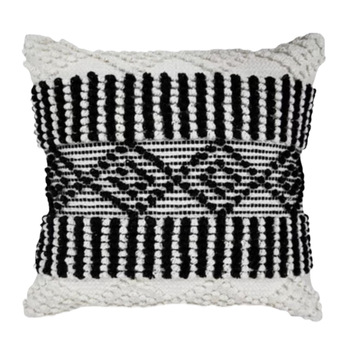 Geometric Diamond Black Pillow 22 x 22