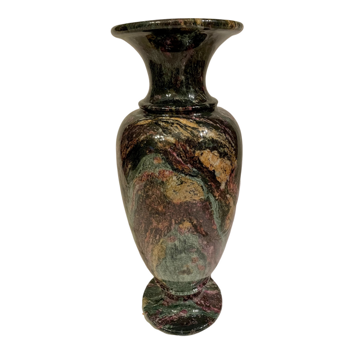 Rare Exotic Seven Shade Serpentine Vase