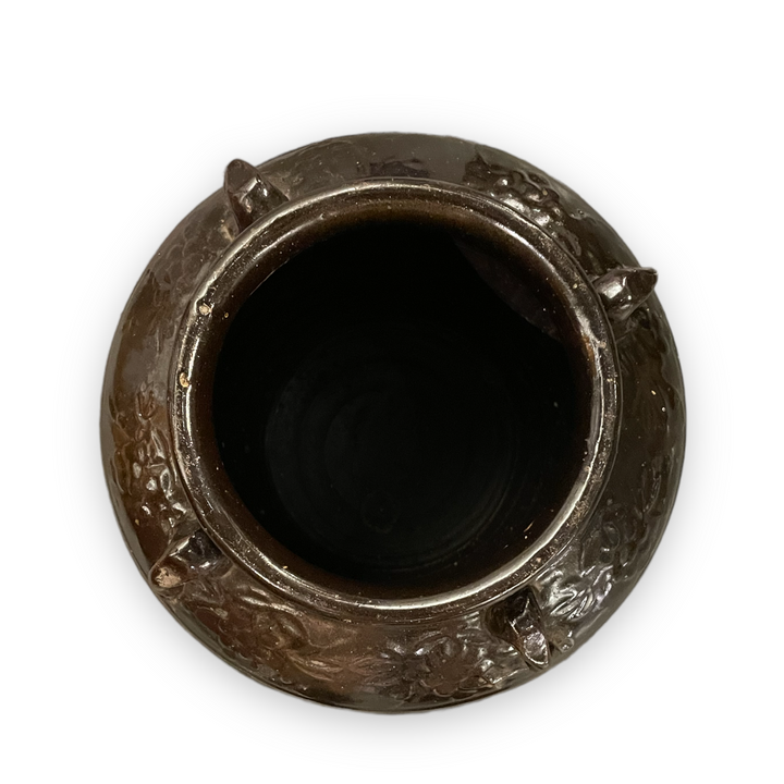 Antique Black-Glazed Four Handle Pot