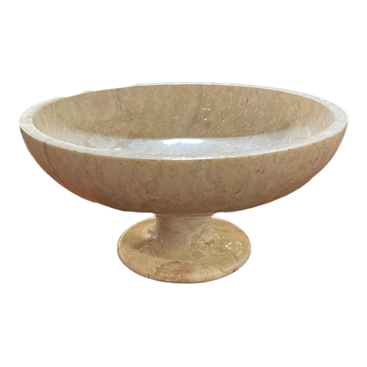 Solid marble ivory/cream pedestal bowl