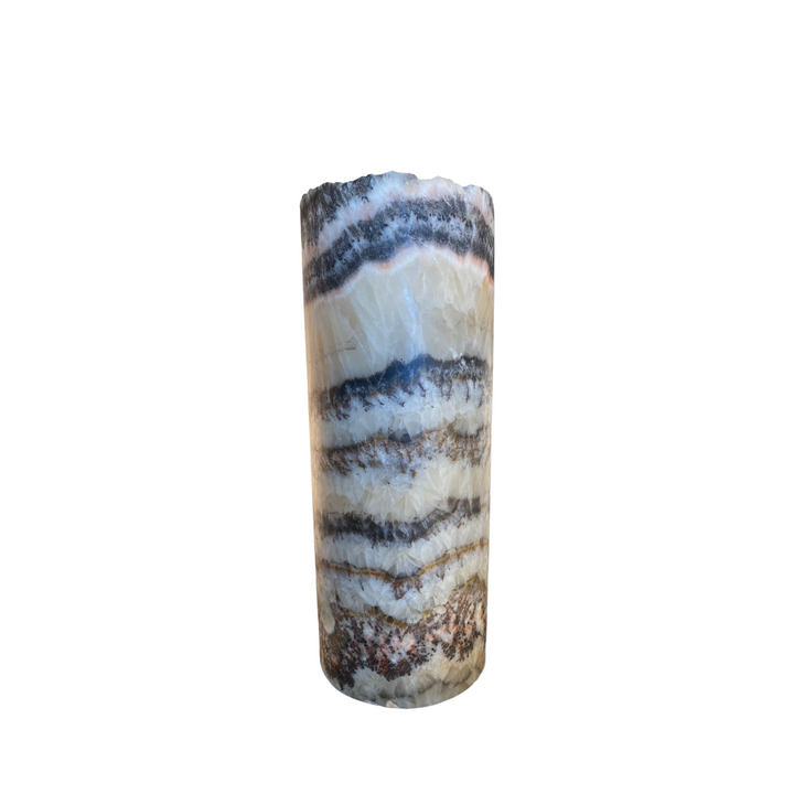 Exotic Zebra Onyx Lamp Live Edge 12" H x 4.5"W