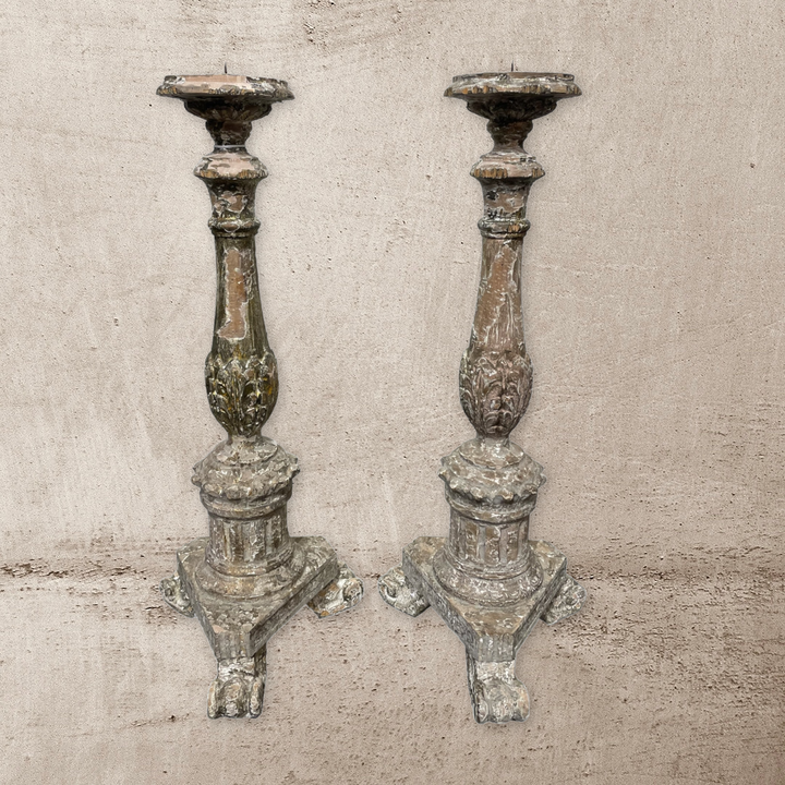 Antique Pillar Candle Holders