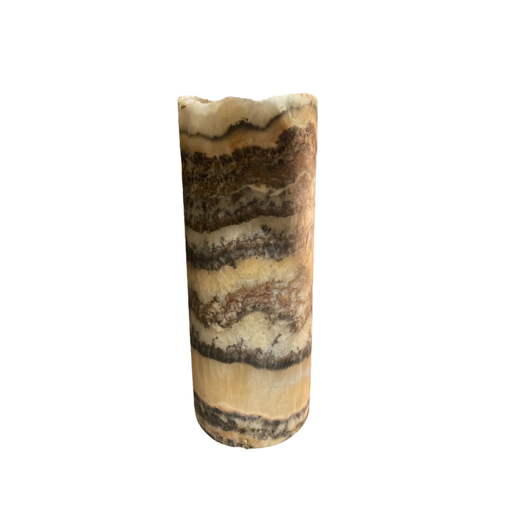 Exotic Zebra Onyx Lamp Live Edge 12" H x 4.5"W