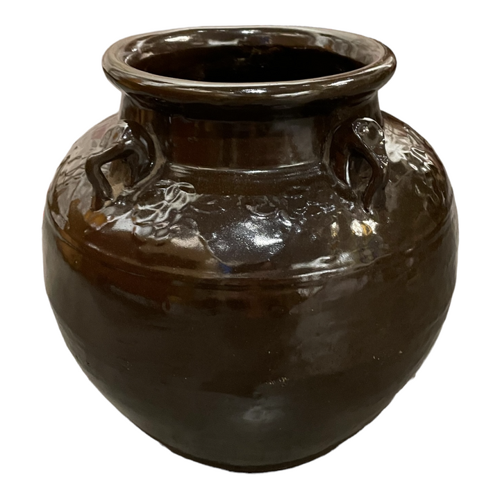 Antique Black-Glazed Four Handle Pot