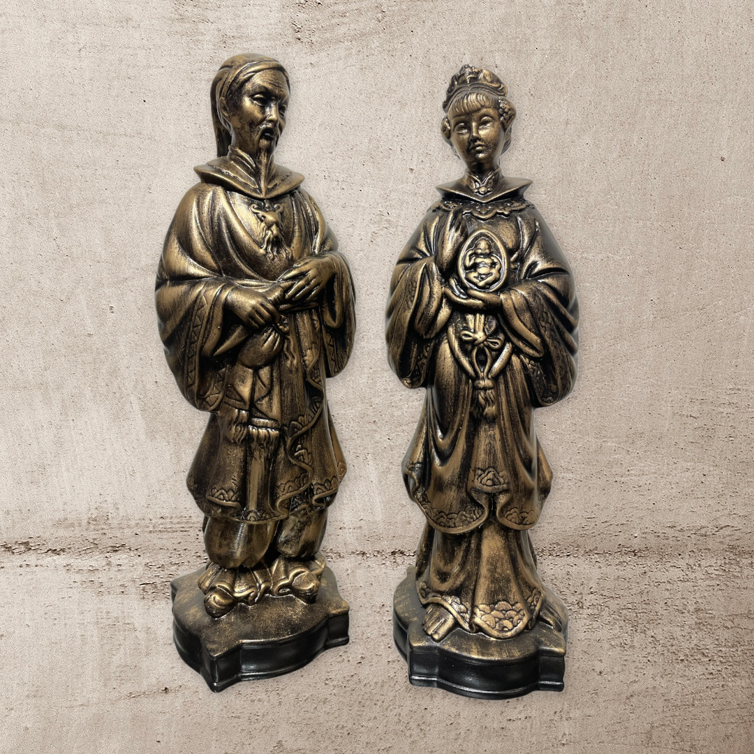 Hollywood Regency Oriental Ceramic Statues