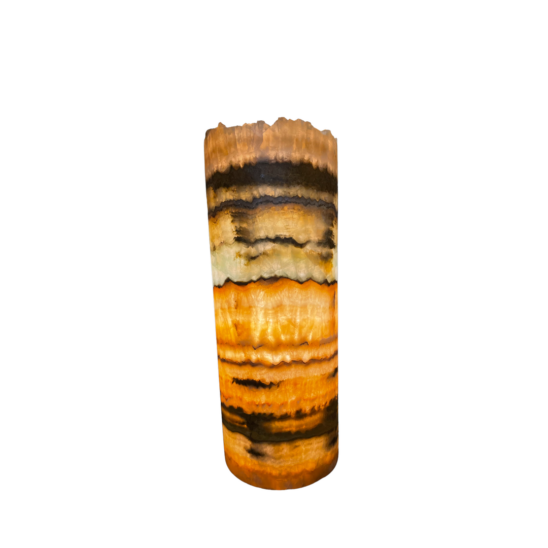 Exotic Aqua Onyx Lamp Live Edge 12" H x 4.5"W