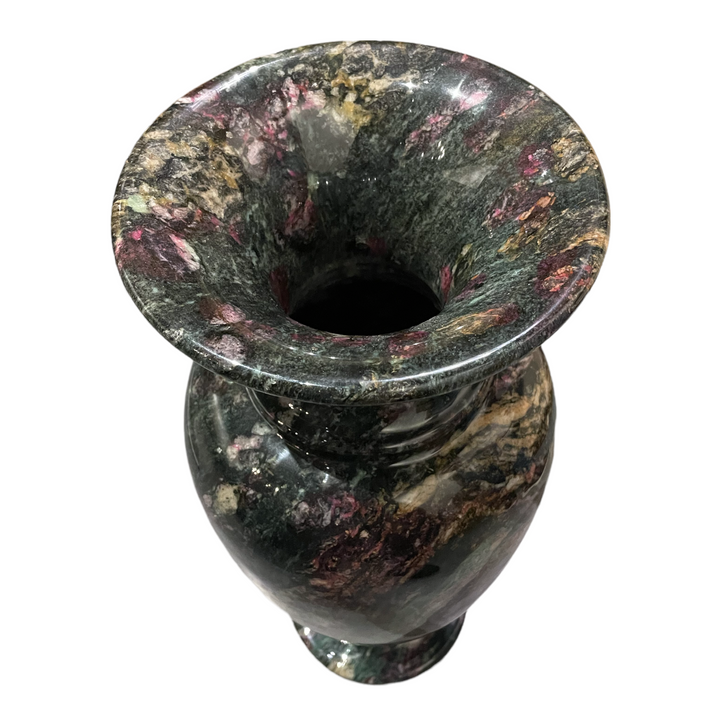 Rare Exotic Seven Shade Serpentine Vase