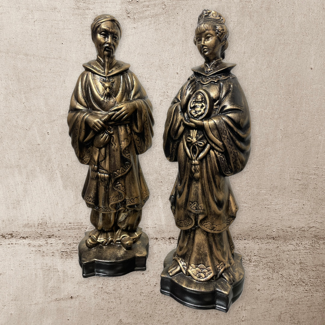 Hollywood Regency Oriental Ceramic Statues