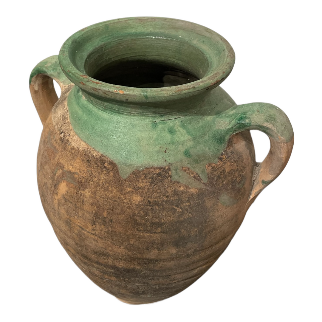 Antique Green Glaze and Terracotta Vase