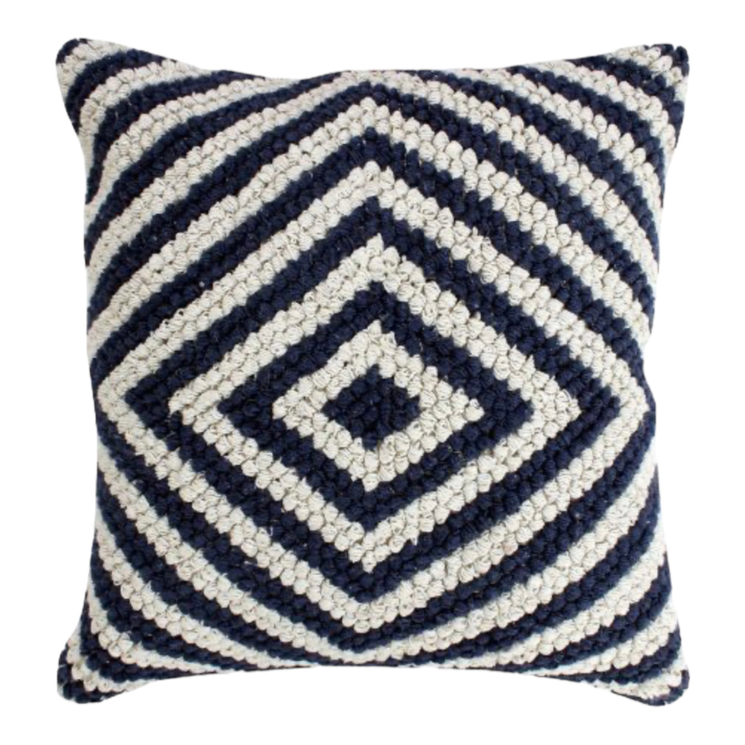 Navy Sunburst Diamond Pillow 22 x 22