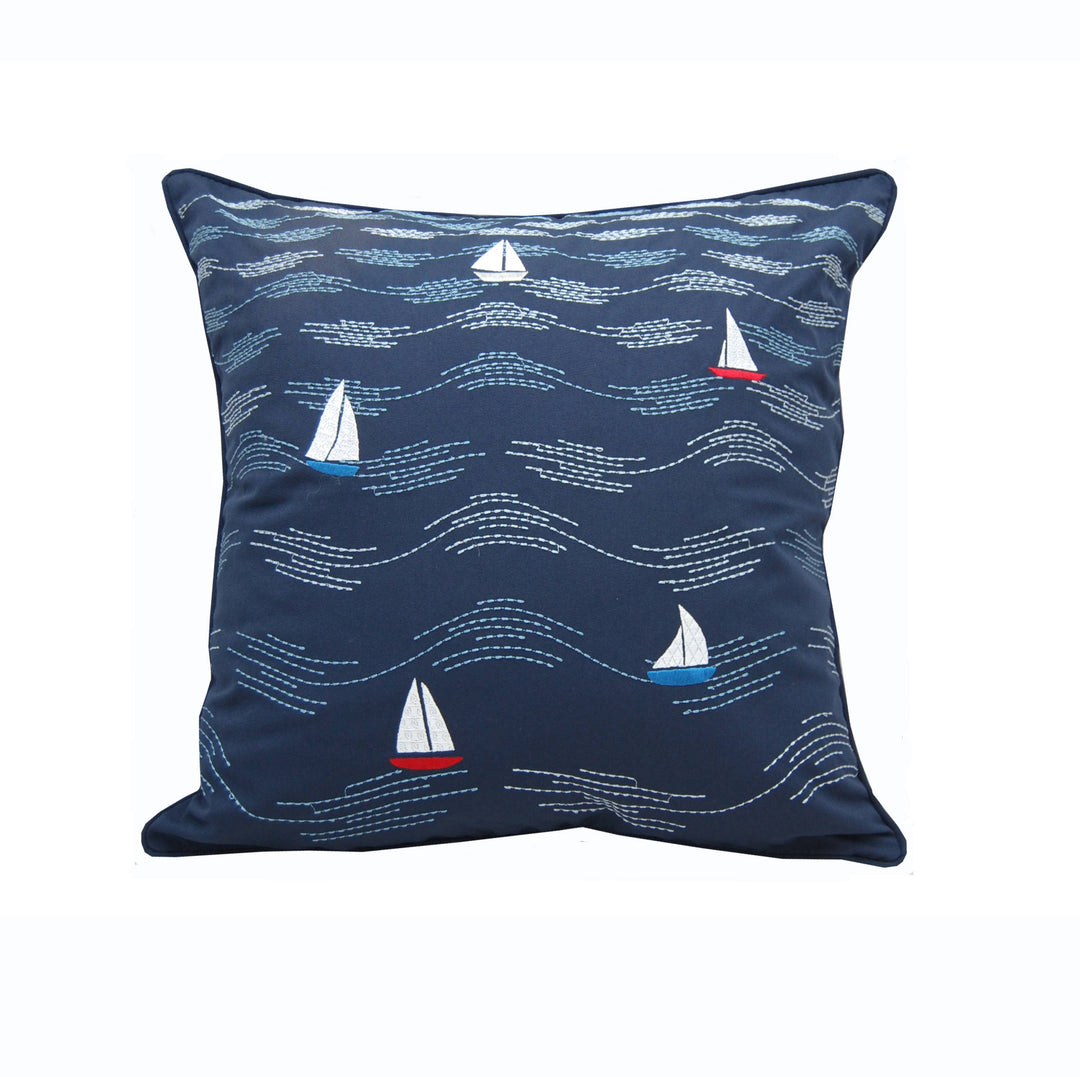 Cape Series Modern Waves Indoor/Outdoor Pillow 18 x 18