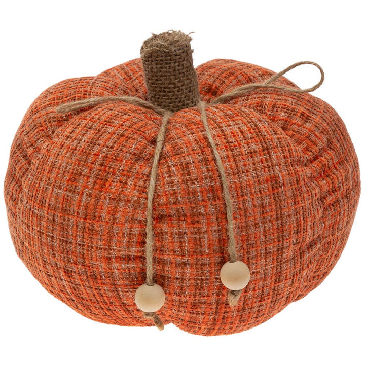 Burnt Orange Plaid Plush Pumpkin Fall